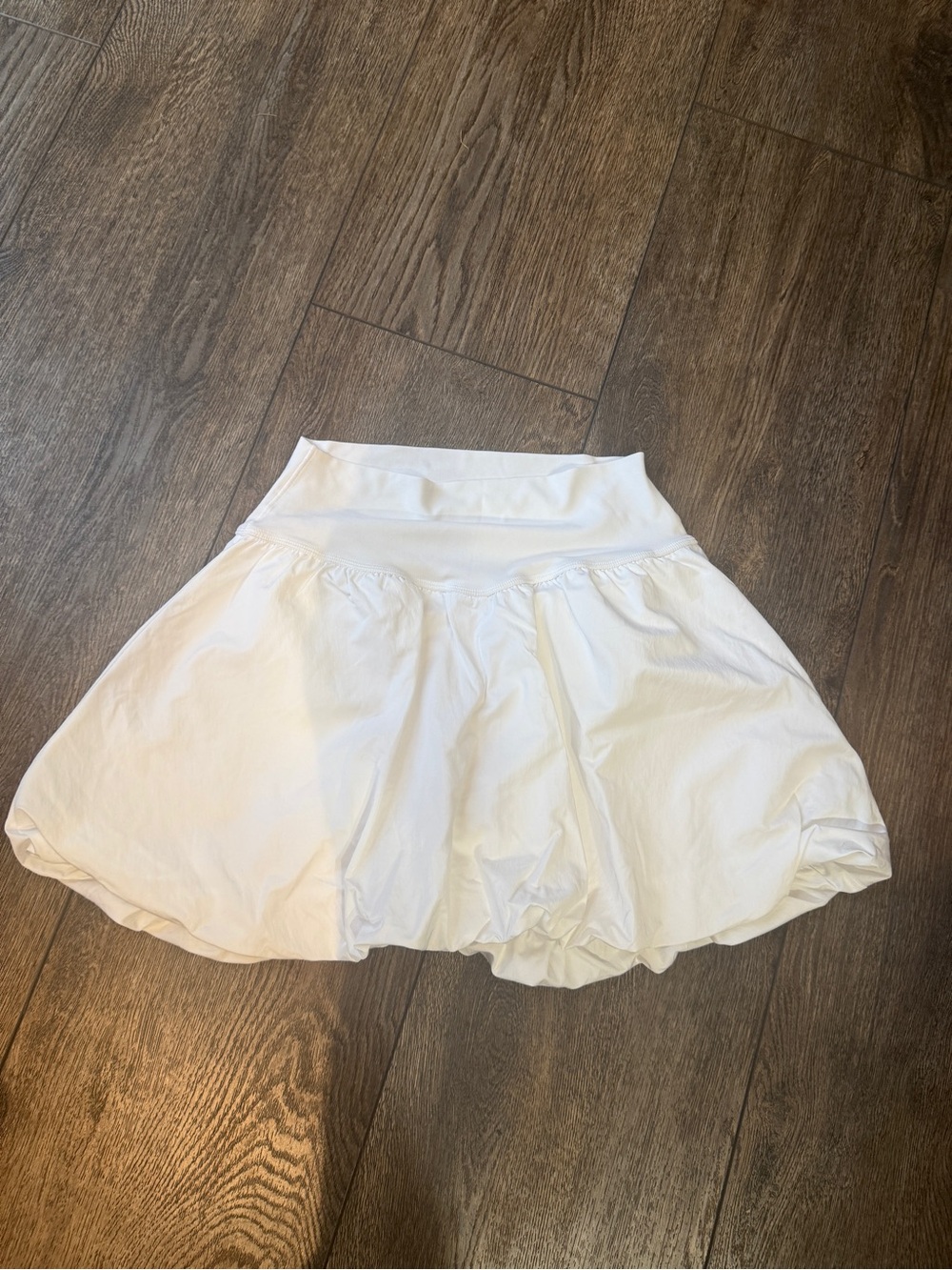 White Women's Bubble Skirt with shorts underneath-Never Worn!!